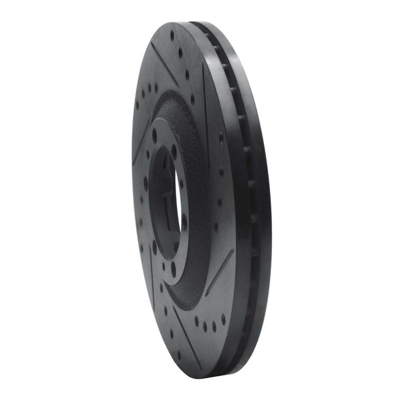Acura SLX Brake Rotor (1) - Front Right - R1 Concepts - Drilled & Slotted - Black - `92-`02